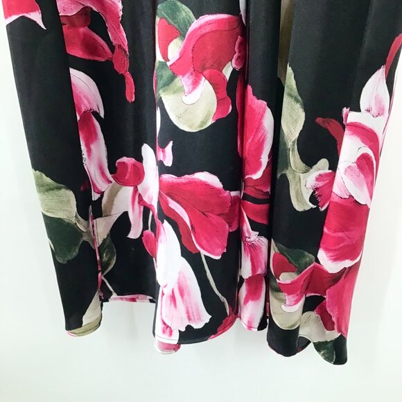 Women's XXL Elegant Lilac & London Floral Nightgown Chemise Slip Black Red Silky - Picture 4 of 10